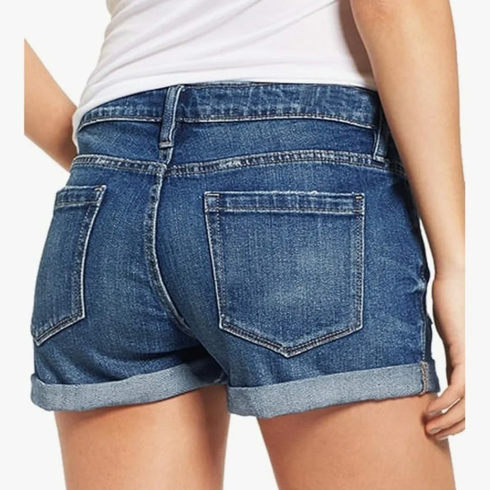 Women's Blue Ripped Denim Shorts